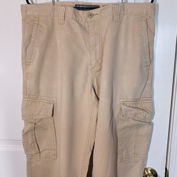 Old Navy Tan Loose Cargo Pants Multiple Functional Pockets | 34W/32L - Picture 2 of 16
